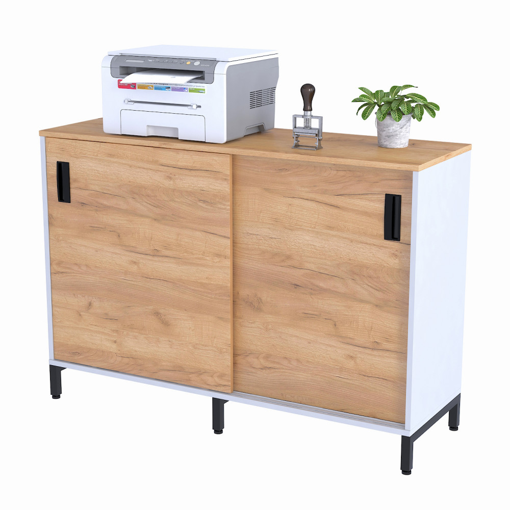 Тумба офісна розсувними дверима LS-1200-830 біла Loft design